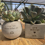 עציצים עם חריטה אישית -מגוון כלים צורות וצבעים